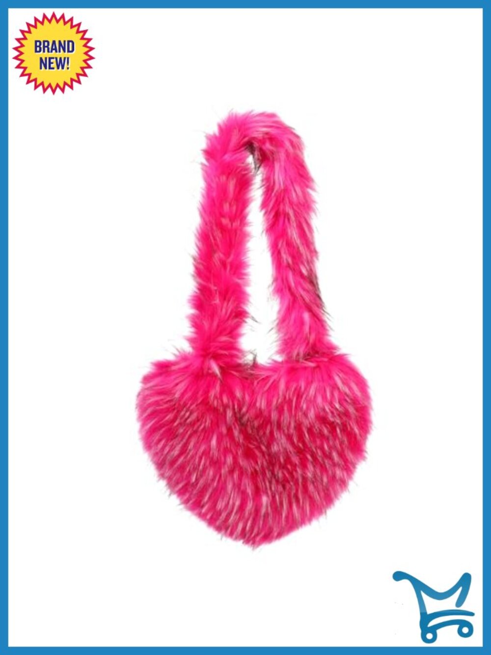 Faux Fur Heart Shaped Shoulder Crossbody Bag Fluffy Y2K Handbag